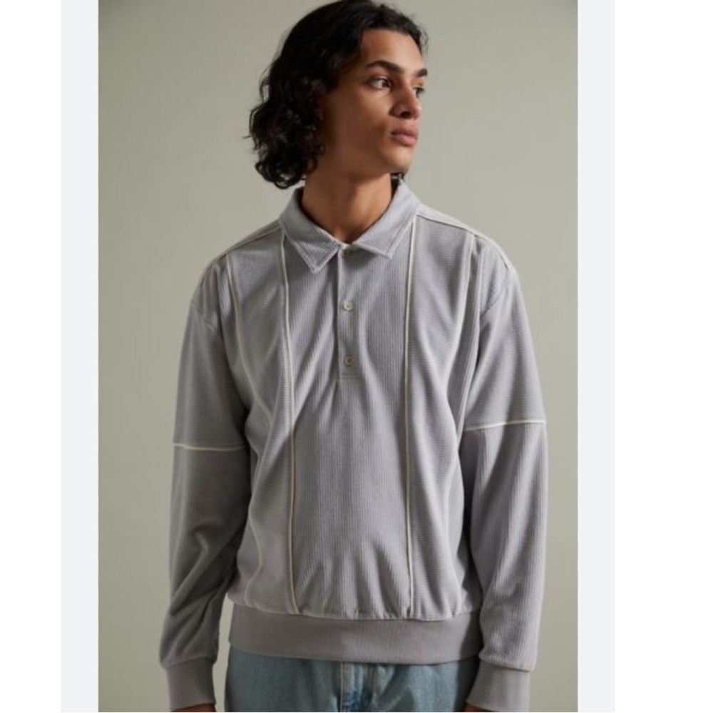 Urban Outfitters Brady Polo Long Sleeve Shirt